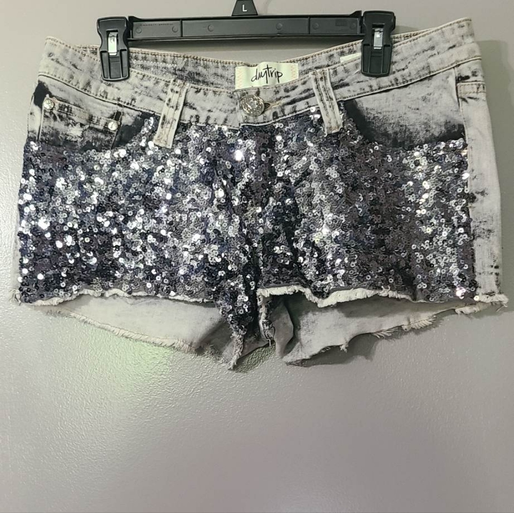Daytrip Sequin Jean Shorts
